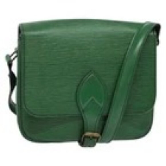 LOUIS VUITTON Epi Cartouchiere MM Shoulder Bag Green M52244 LV Auth 139110 - Picture 1 of 16